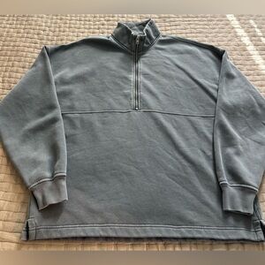 Abercrombie & Fitch Soft A&F Essentials Gray Half Zip Pullover Oversize L
